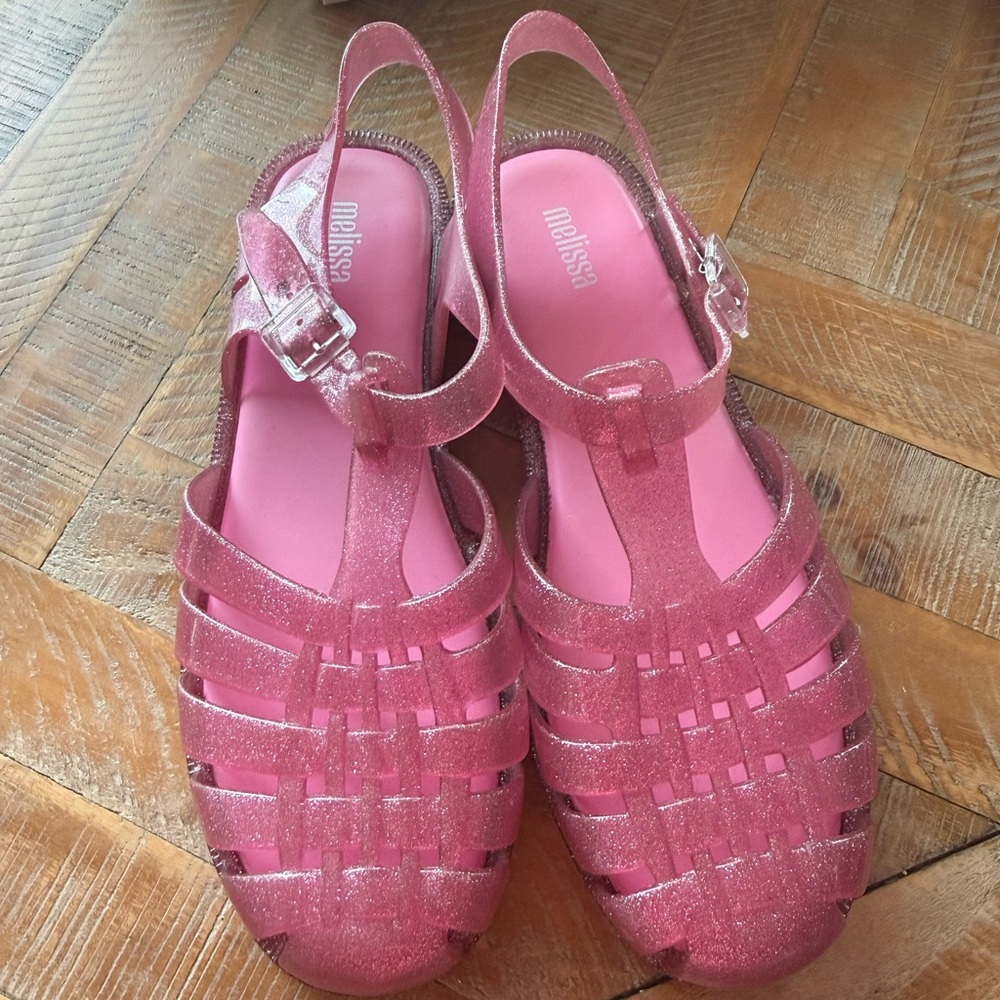 Melissa Pink Glitter Jelly Sandals for Kids